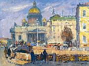 Alexander Nasmyth At the Isaakievskaya Square in Leningrad Sweden oil painting artist